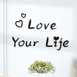 外贸批发自粘创意个性励志英文字母贴画客厅卧室背景免装饰墙贴