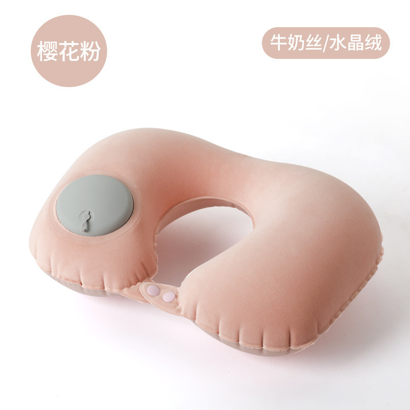 インフレータブルU字型枕、圧力式インフレータブル枕、アウトドア旅行用U字型ネックピロー、旅行用三宝、収納可能、メーカー卸売