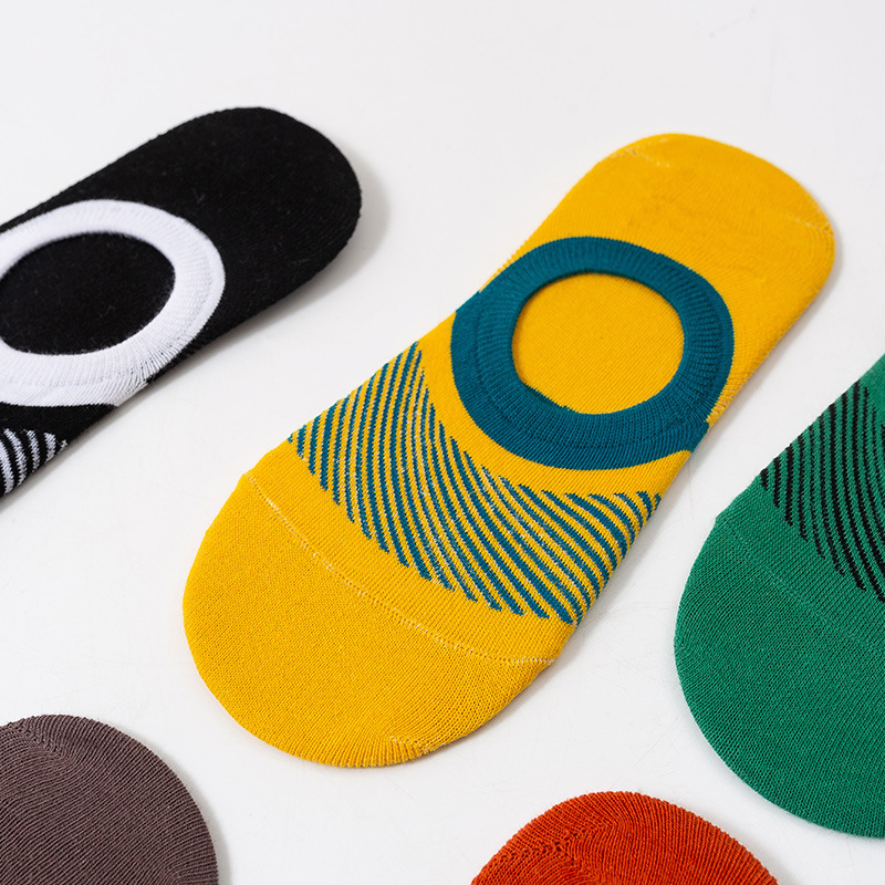 Socks Men's Summer Thin Summer Invisible Socks Short Silicone Non-slip Colorful Breathable Socks Shallow Mouth Boat Socks Bed Socks