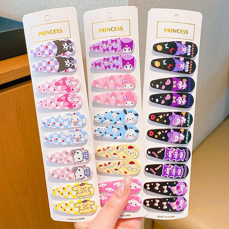 Clip de cabello auténtico para niños, clip de cabello rotos para chicas, clip de cabello no dañado, tarjeta de cabello de fresa, cartón de dibujos animados, clip de cabello lateral para bebés.