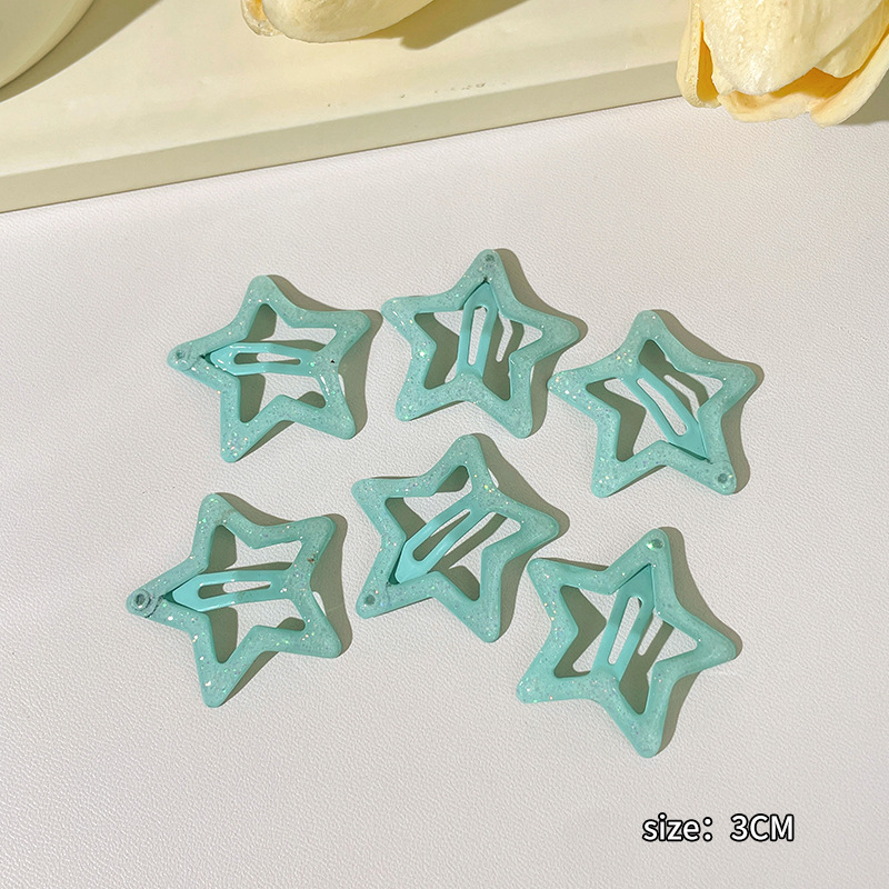 Nuevo clip de BB dopamina de color estrella de pentaco pequeño clip de cabello para niños tocado para niños lindos bordes laterales clip de cabello