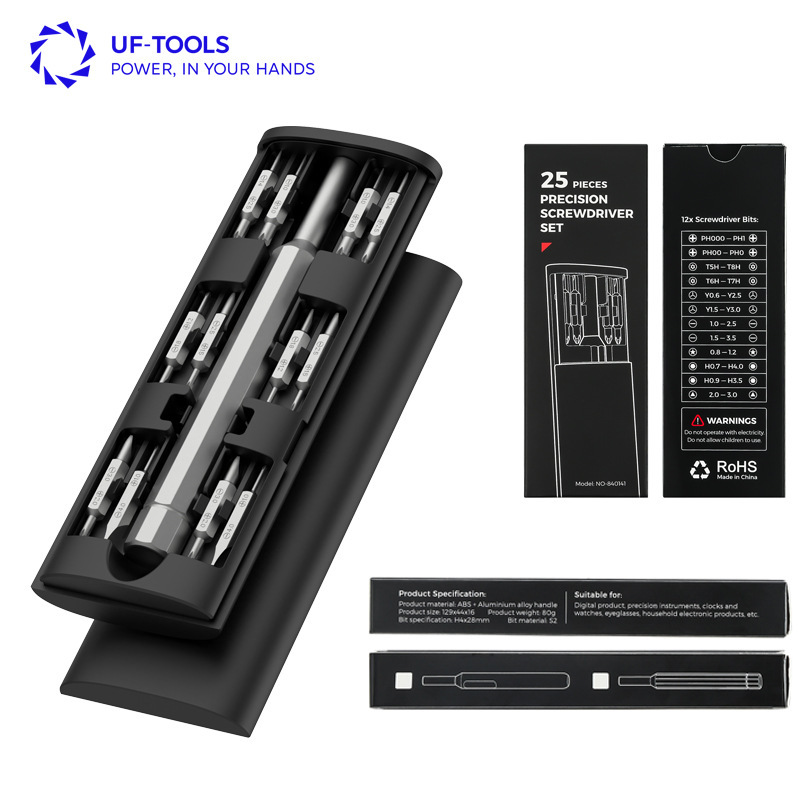Cross-border 25-in-one black remote control storage box screwdriver combination suit multifunctional labor-saving hardware tools Cross-border 25-in-one black remote control storage box screwdriver combination suit multifunctional labor-saving hardware tools