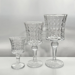 Diamond relief ins style vintage goblet glass simple red wine champagne whiskey bar drinking wine glass