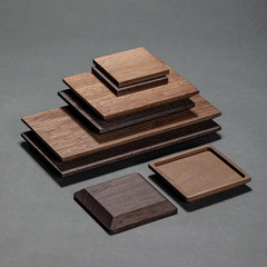 品茗杯墊木質茶道隔熱茶墊壺墊極簡干泡小茶盤托盤整塊原木方形墊