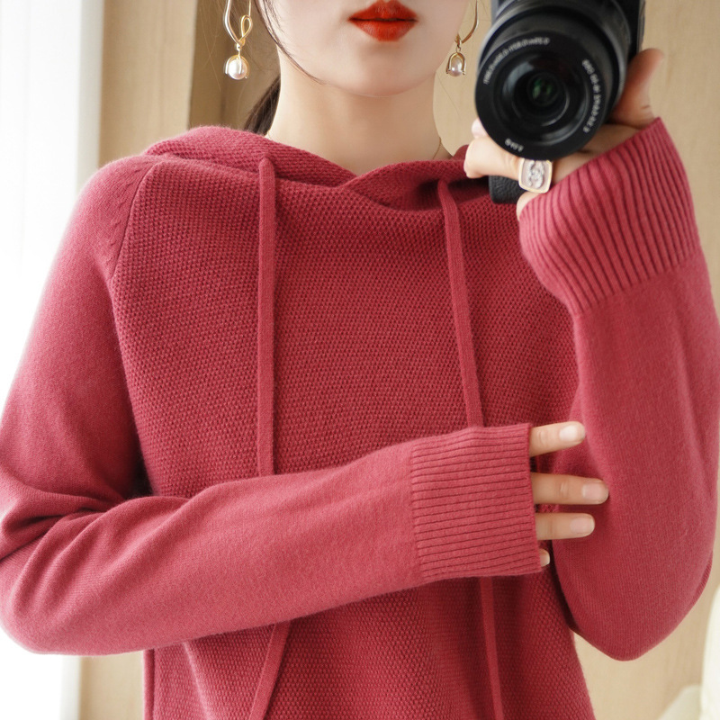 2025 Spring, Autumn and Winter New Hooded Women's Long Sleeve Pullover Sweater Knitted Sweater Slim Solid Color Bottoming Shirt Jacket Wholesale 2025 Spring, Autumn and Winter New Hooded Women's Long Sleeve Pullover Sweater Knitted Sweater Slim Solid Color Bottoming Shirt Jacket Wholesale