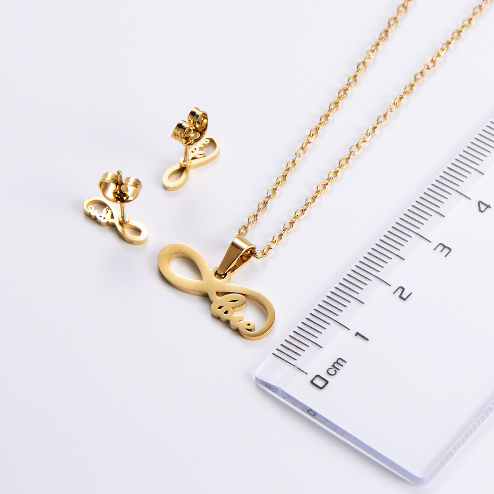 Simple Bow Clavicle Chain Earrings Set Wholesale Nihaojewelry