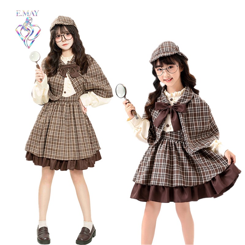 2025 New Cosplay Detective Sherlock Holmes Parent-Child Suit Game Party Cosplay Suit Women's Clothing 2025 New Cosplay Detective Sherlock Holmes Parent-Child Suit Game Party Cosplay Suit Women's Clothing