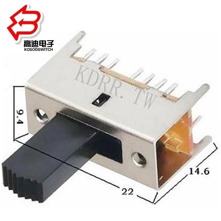 三档拨动开关3位4P3T 3档滑动开关双排16针 拨动开关3档四路 4P3T