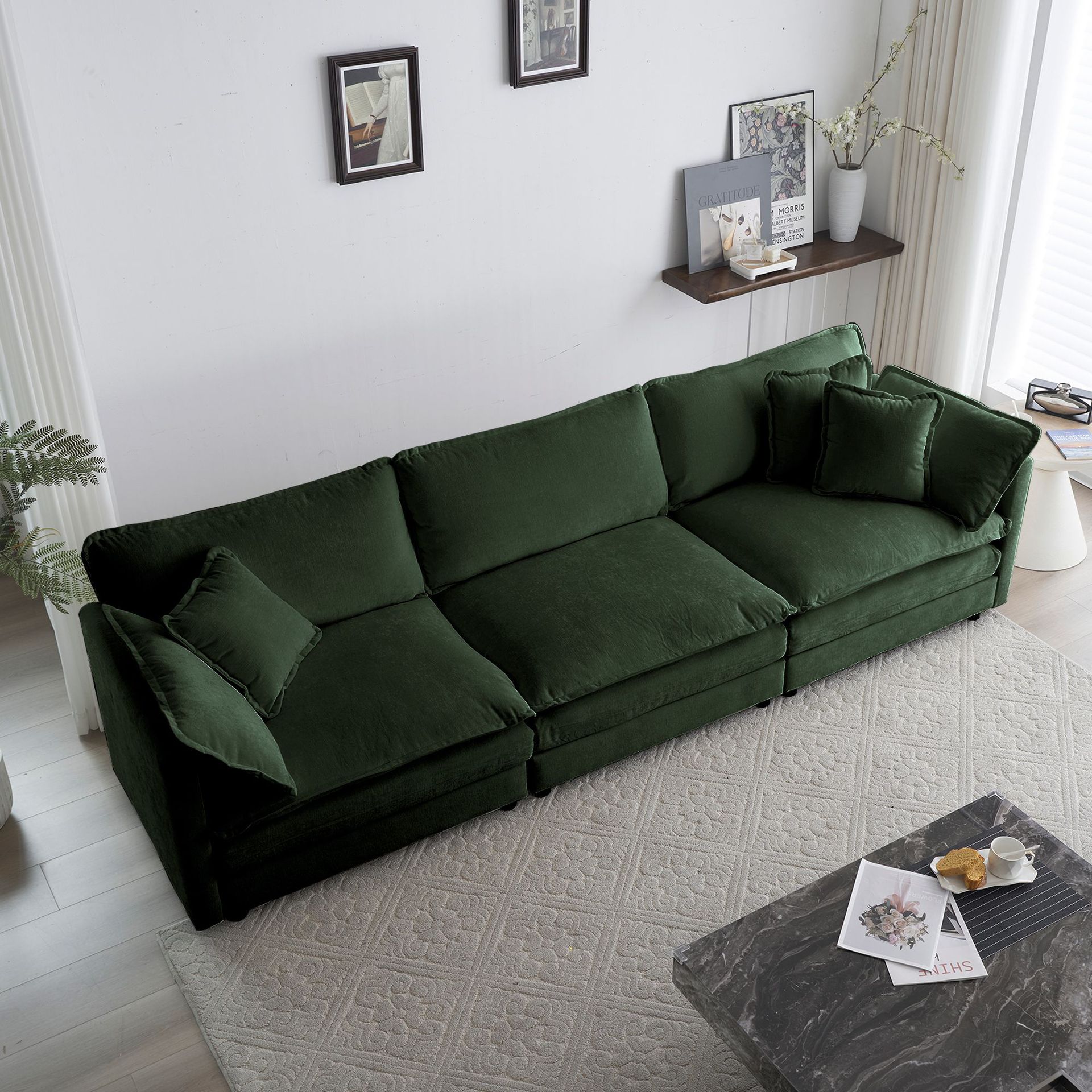 Taburete de pie de lujo ligero italiano taburete de sofá largo casero taburete de sofá de madera maciza pie de asiento taburete de sofá bloque de tofu