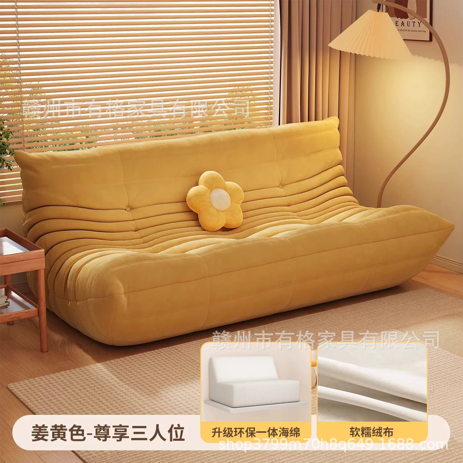 Sofa modern minimalist sponge sofa, cloth upholstery, storage system, multi-size (single–three-seater)