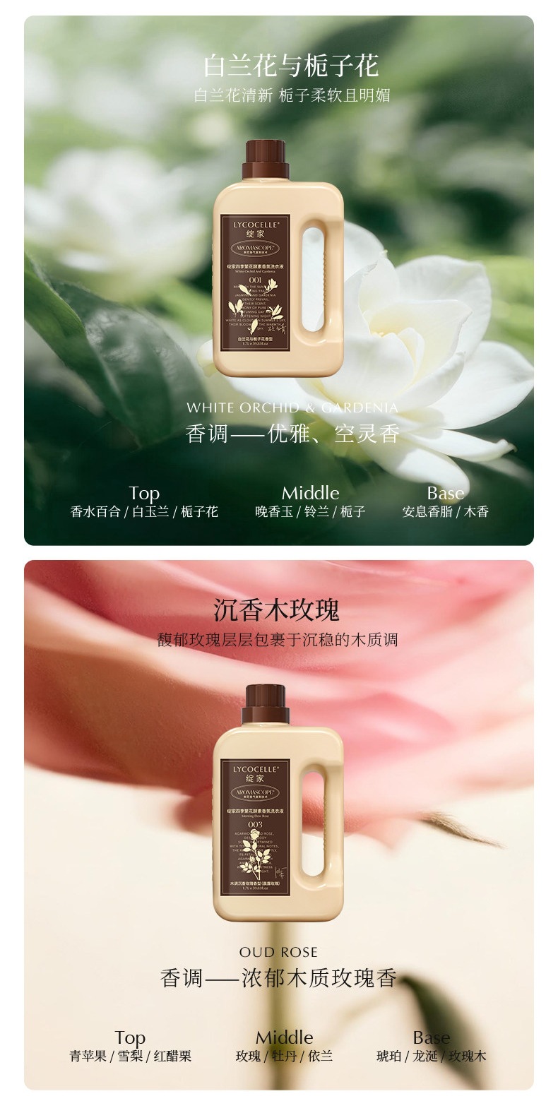 【Cheng Yi's Choice】Zhanjia Four Seasons Floral Fragrance Laundry Detergent - Kills Bacteria, Eliminates Mites, Protects Color, Long-lasting Fragrance for 72 Hours