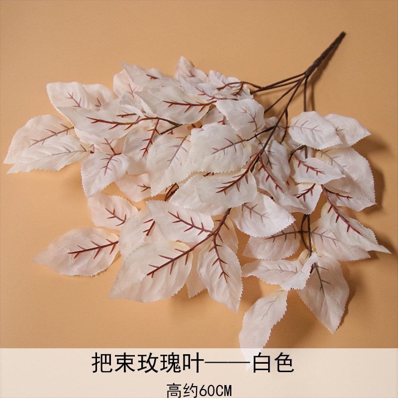 Hojas de rosa, hojas de simulación, bodas, arreglos florales, hojas de plantas, hojas falsas, diseño de paisajes de hoteles.