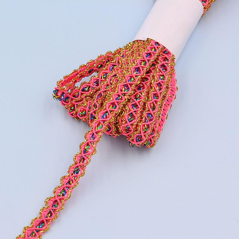 9 metros un rollo 1cm de ancho seda dorada ola encaje ropa equipaje artesanía decoración zapatos sombreros accesorios de bricolaje hechos a mano