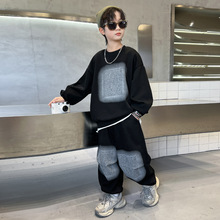 男童长袖卫衣套装秋款套头宽松运动装中大儿童潮酷休闲韩版两件套