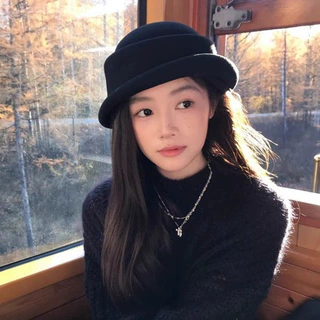 复古羊金丝绒礼帽女秋冬多色可选显脸小法式优雅百搭毡帽造型神器
