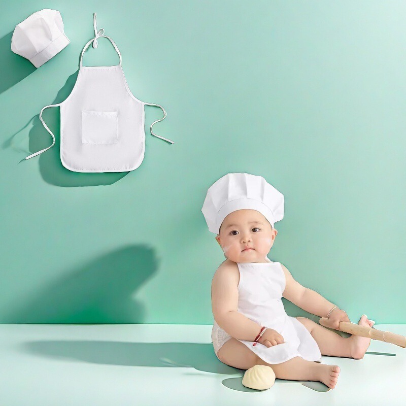 Cross-border supply of newborn baby photography clothing baby art photo children's photography chef hat modeling clothes props