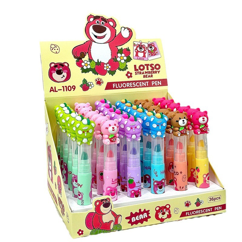 Cartoon Strawberry Bear Highlight pen