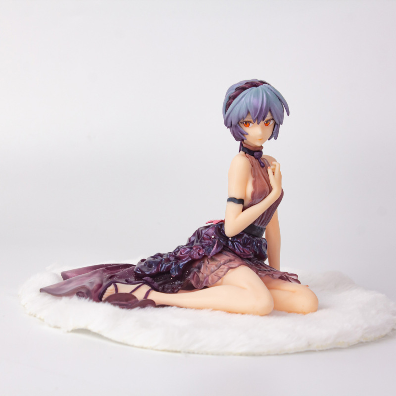 二次元アニメショートヘア座り姿勢ドレス綾波レイシャーシ装飾品フィギュア装飾品モデル卸売|undefined