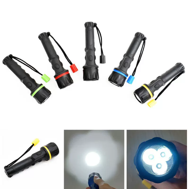 塑料手电筒应急居家照明抗震救援LED塑料PVC小手电 2AA手电筒