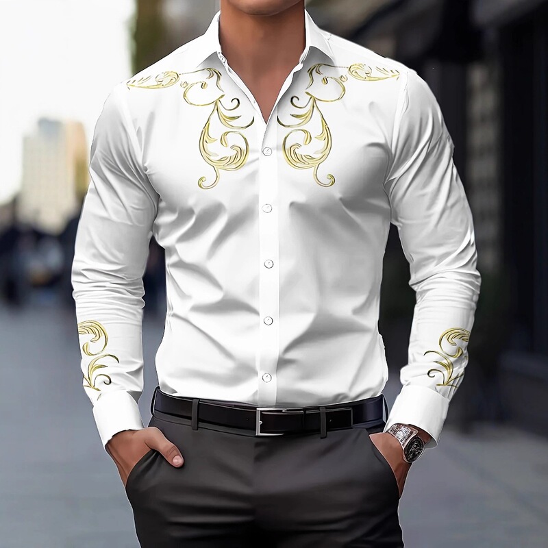 Men's Long-Sleeved Shirt Is Simple and Stylish, Versatile for All Seasons, and Has a Slightly Loose Fit, a Perfect Outfit Accessory Men's Long-Sleeved Shirt Is Simple and Stylish, Versatile for All Seasons, and Has a Slightly Loose Fit, a Perfect Outfit Accessory