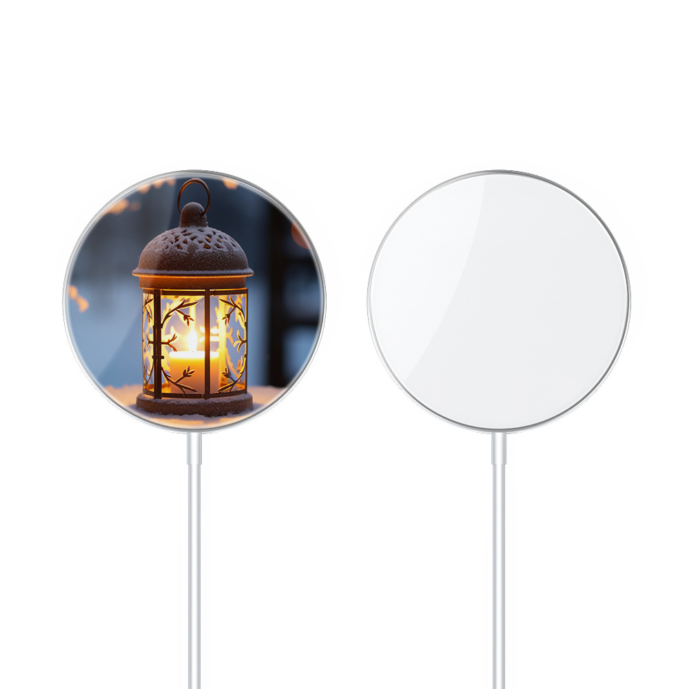 Cargador inalámbrico de transferencia térmica directa de fábrica adecuado para Apple 12 series personalizado sublimación cargador inalámbrico