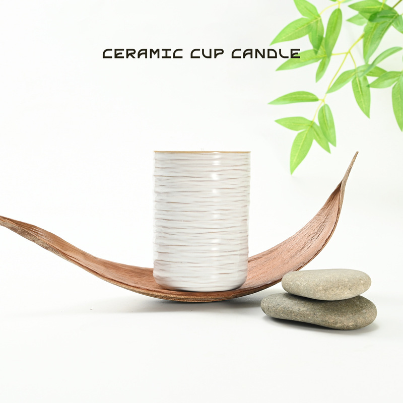 日式陶瓷杯香薰蜡烛豆蜡精油手工灌装无标氛围摆件创意礼品|undefined