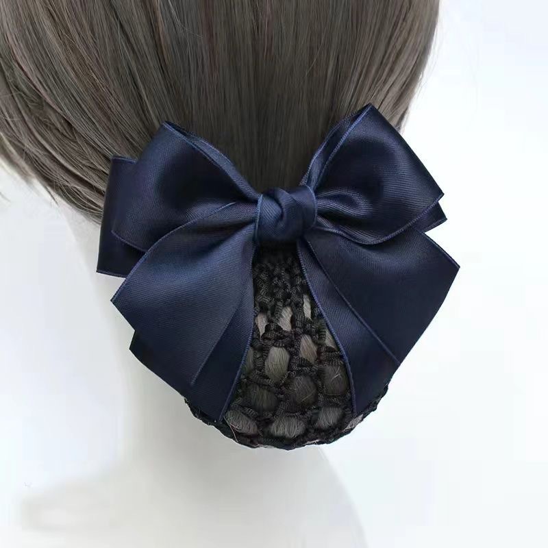 Navy blue bow thick mesh