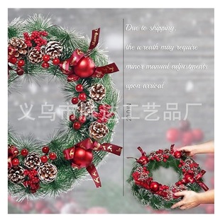 Christmas Wreath for Front Door with Storage Bag - Large Outdoor Christmas Wreath with Red