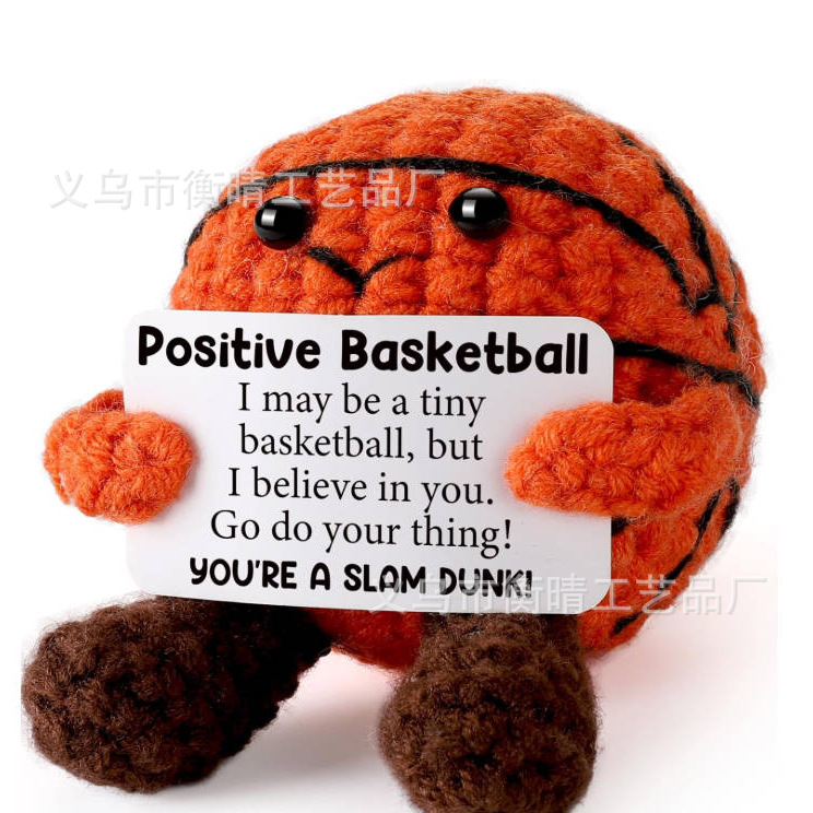 クロスボーダー爆金バドミントン抱っこカードシリーズ正エネルギー純手作業鉤織製品激励志解凍毛糸人形