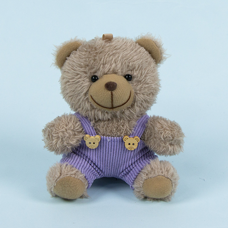 Lindo osito llavero colgante regalo creativo muñecas de peluche vestidas osito de peluche colgante de mochilas escolares para parejas