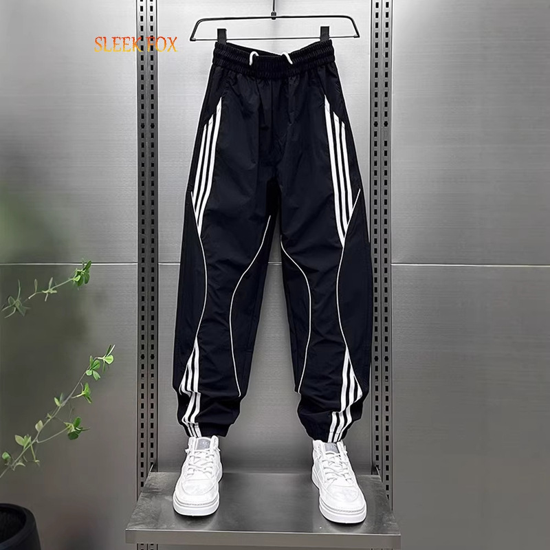 Men's Fashionable Versatile Stylish New Striped Patchwork Sports Pants Summer Breathable Trendy Youth Casual Long Pants Men's Fashionable Versatile Stylish New Striped Patchwork Sports Pants Summer Breathable Trendy Youth Casual Long Pants