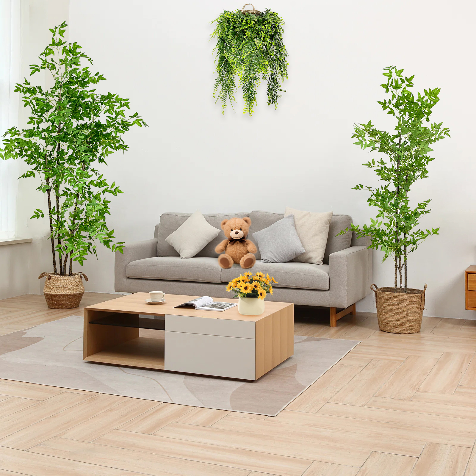 Simulación de bambú, decoración de interiores, mamparas de partición, bambú falso, muro de contención, paisajismo, decoración al aire libre, plantas de bambú en macetas, plantas verdes encriptadas