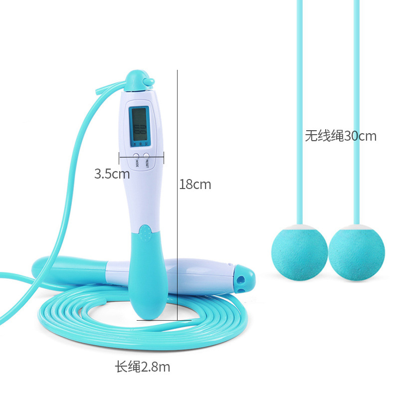 Contando la cuerda de saltar alambre de acero inalámbrico de doble uso entrenamiento de ejercicio de fitness para adultos cuerda de saltar inalámbrica interior