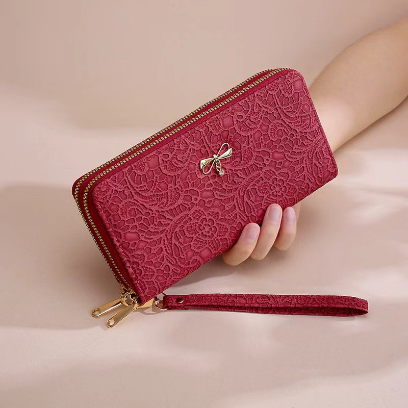 Cartera de mujer de gran capacidad nueva bolsa de mano transfronteriza de venta caliente doble cremallera cartera de mujer cartera de alta calidad