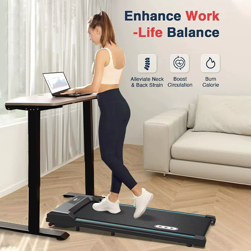 Foldable Electric Treadmill Walking Pad, Compact Home Stepper with Wheels, Black