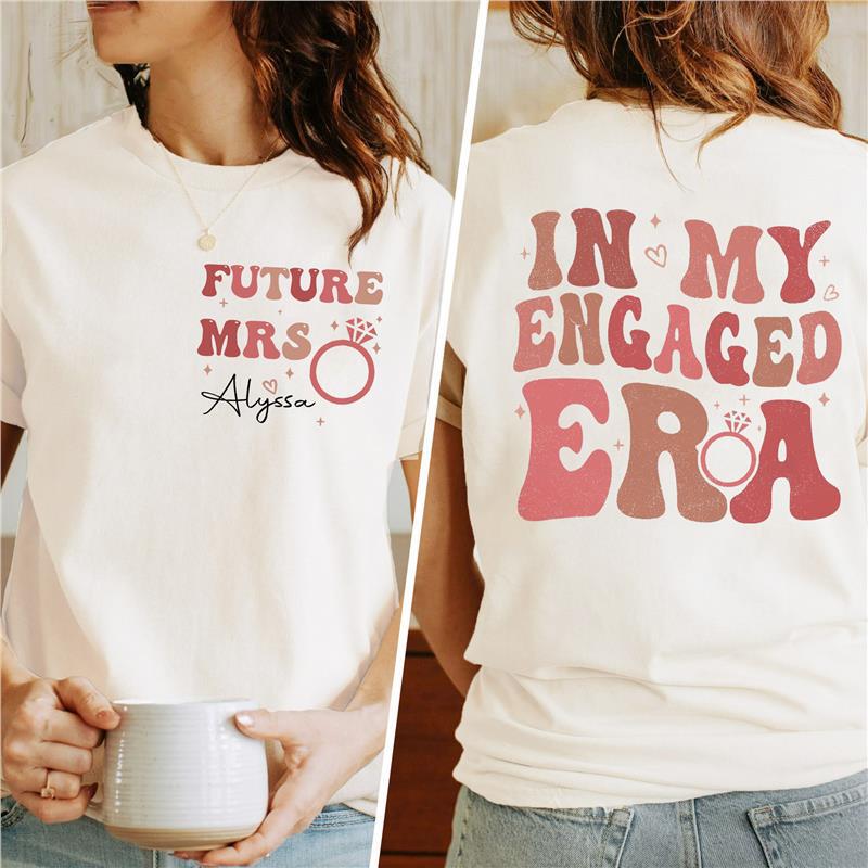European Size Cross-Border T-Shirt Personalized T-Shirt European Size】Shirt Future【Fiancé Bride My Cotton Shirt