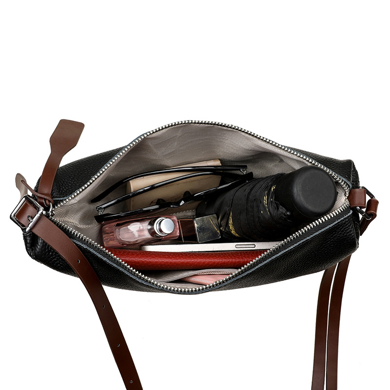 Genuine Leather Women's Designer Crossbody Bag, Casual Dumpling Bag, Versatile Shoulder Bag - Thumbnail 5