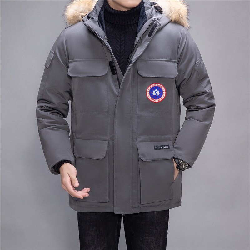 Winter Stylish Canada Goose down Jacket Model 08 Expedition Style for Men and Women, Couple's Parka with White Duck down