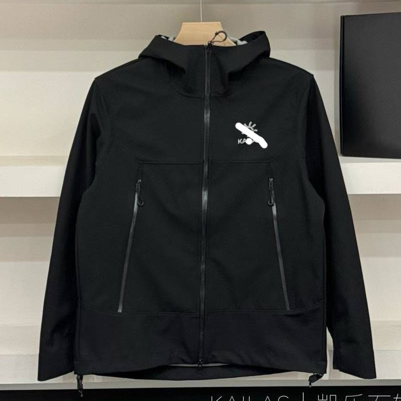 【2577】Kai Stone Style Soft Shell Jacket for Women, Men's Spring and Autumn Sports Hooded Loose Jacket