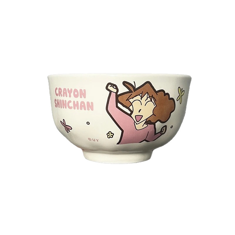 クレヨンしんちゃん家族ファミリー漫画セラミック茶碗家庭用子供碗かわいい食器個人専用碗|undefined