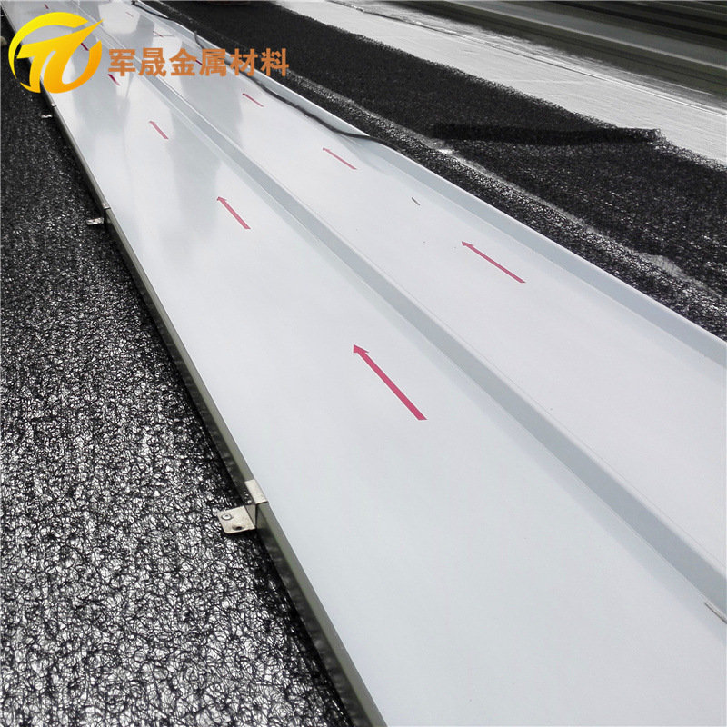 厂家供应酒店屋面压型铝板25-430铝镁锰瓦安装矮立双锁边屋面系统