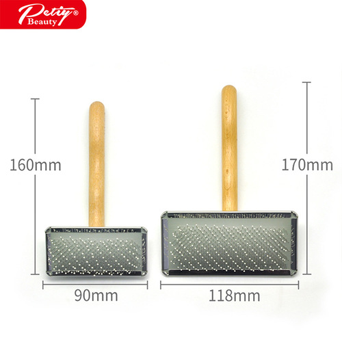 Baoli Exports Beech crank handle with protective head steel plate comb pet comb needle comb long hair dog and cat comb detangling comb