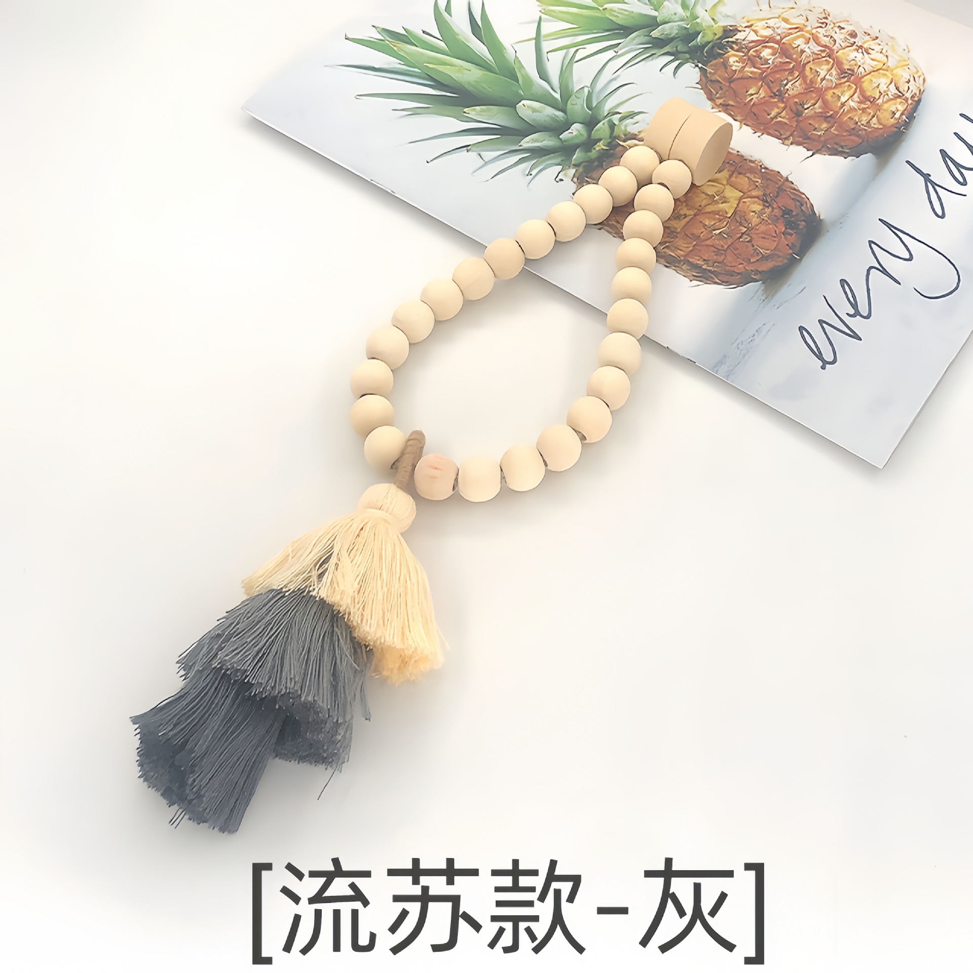 Nuevo correa de cortina de perlas de madera de tres capas de botón de cortina de fijación de cortina de absorción de cortina de fijación de cortina corda de cortina decoración sin agujeros perforados