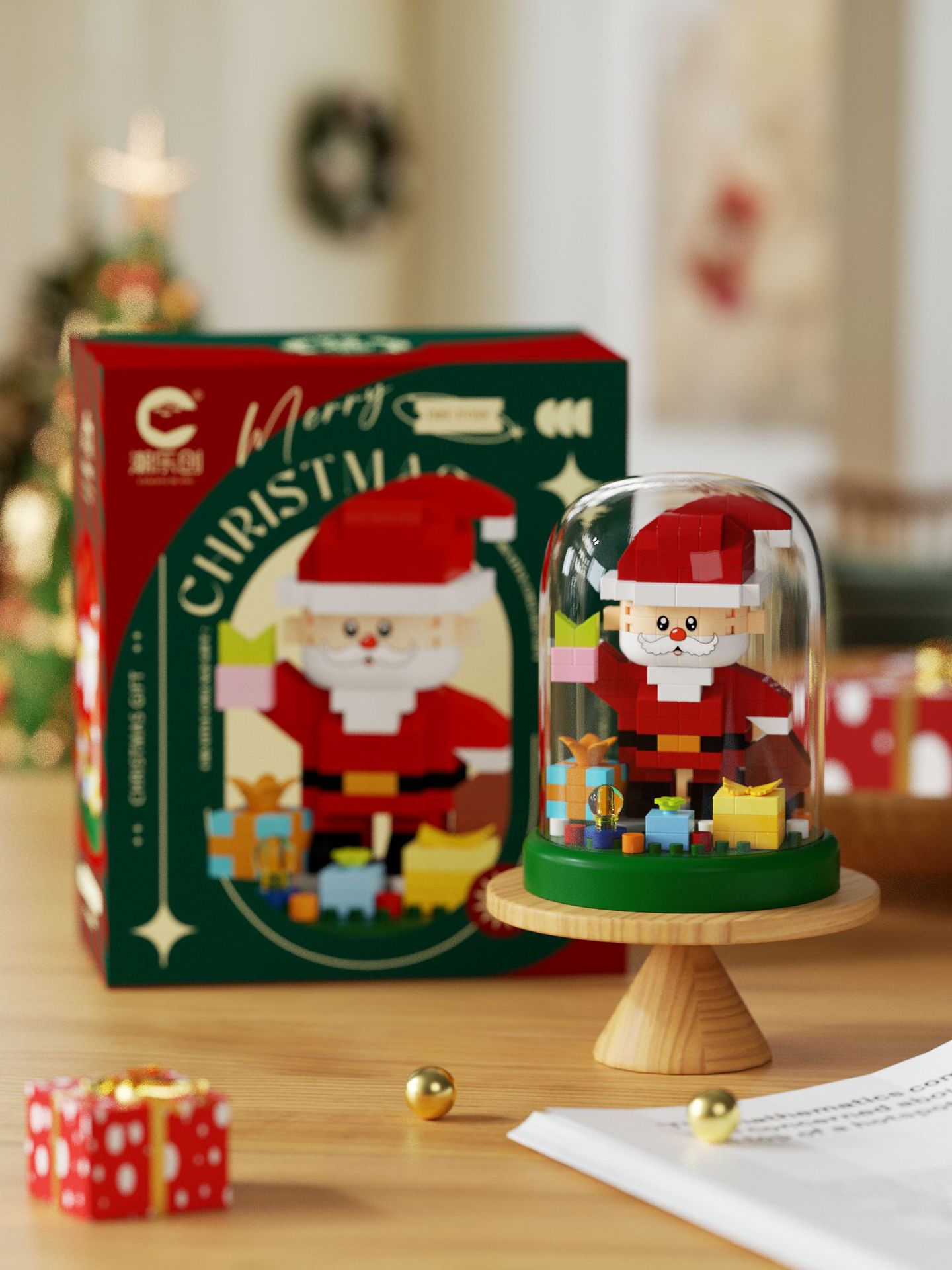 Chaole innovador 7540 - 1 Navidad bloque de construcción con cubierta de polvo de partículas pequeñas juguetes de montaje regalos de vacaciones para niños