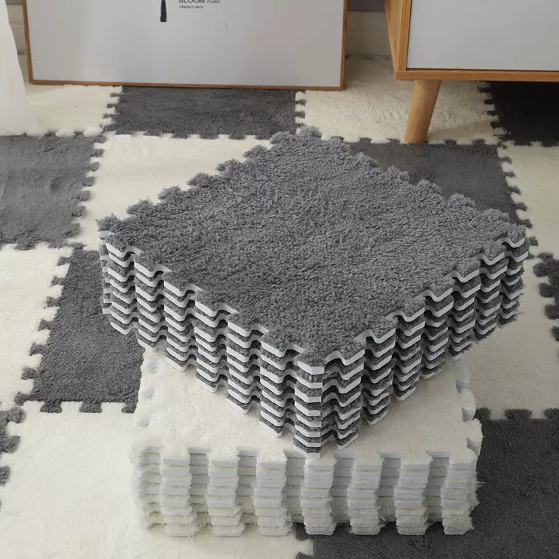 Плоский коврик (INS) 30×30×1.2 см, плюшевые Interlocking плитки для спальни девушки и прикроватной зоны
