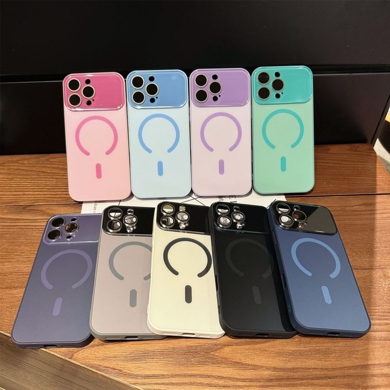 磨砂肤感磁吸适用iPhone17PROMAX马卡龙手机壳苹果16大视窗镜头膜|undefined
