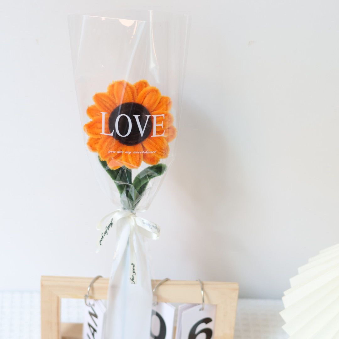 Ramo de girasol superdenso terminado Día del maestro Regalo de graduación de girasol creativo para compañeros de clase y maestros