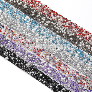 Cross-border 1.2cm wide resin drill belt pearl diy self-adhesive adhesive patch drill strip double-sided tape drill mounting