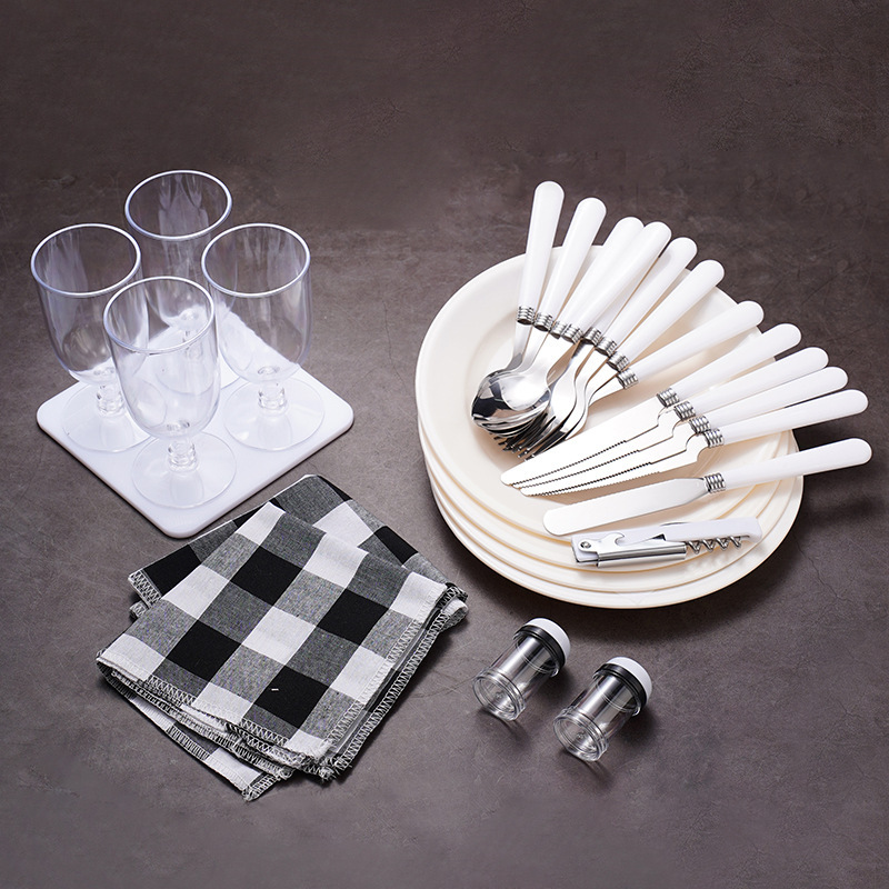 Outdoor Picnic Cutlery Set, Outdoor Camping Bag Cutlery Accessories, Camping Cutlery Knife, Fork, Spoon, Butter Knife, Plate