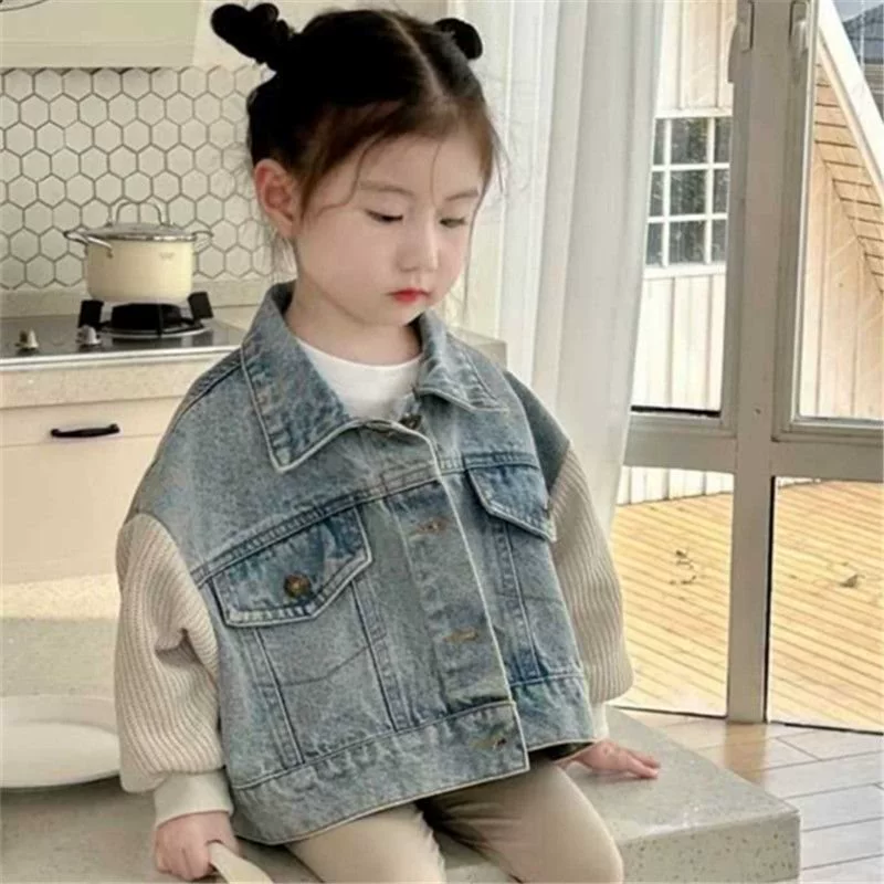 Denim autumn children's jacket girl's, western style